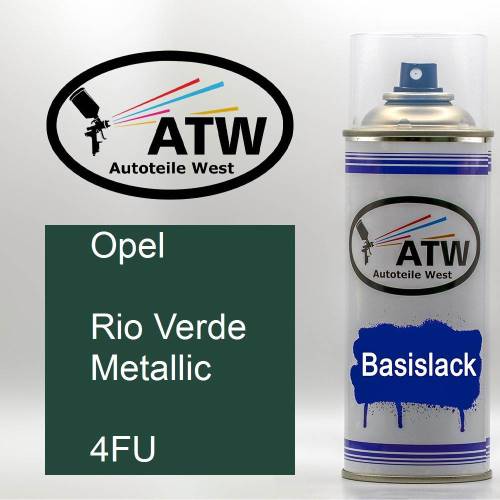 Opel, Rio Verde Metallic, 4FU: 400ml Sprühdose, von ATW Autoteile West.